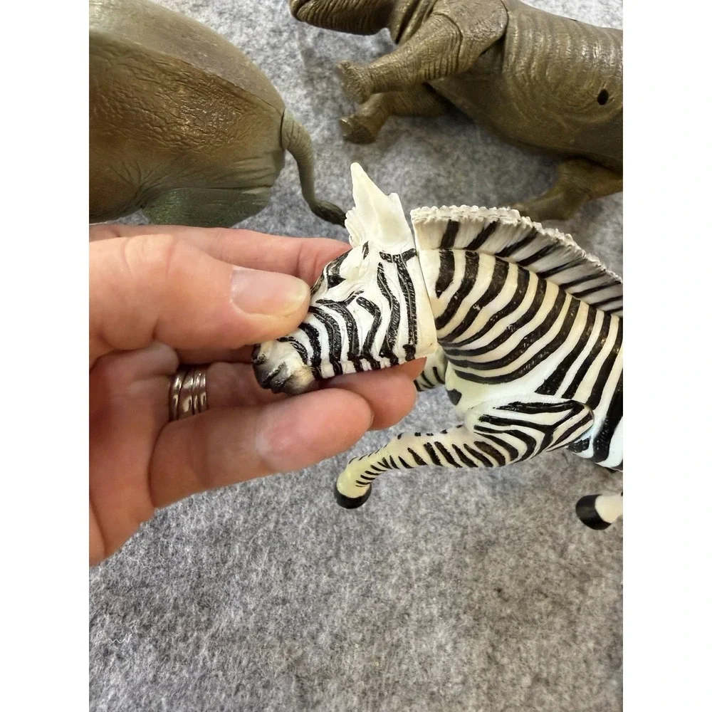 Vintage K&M Style Articulated Safari Animals 9 Pc Posable Wildlife Figure Lot